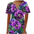 thumbnail image 2 of Fiudx Camisas de Mujer Top Corto con Botones y Cuello En V Estampado para Mujer, 2 of 4