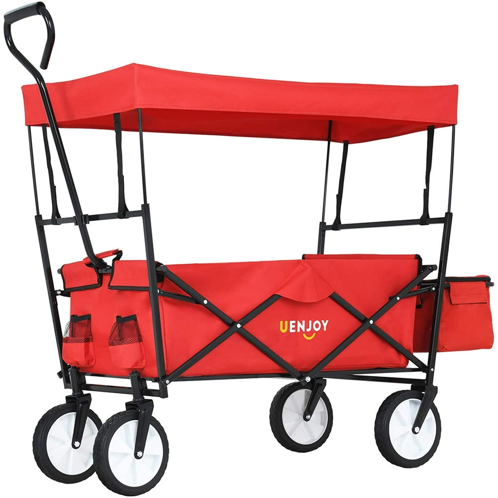 Uenjoy 3in1 Children's Wagon, Four Wheel, EZ Folding, Foldable