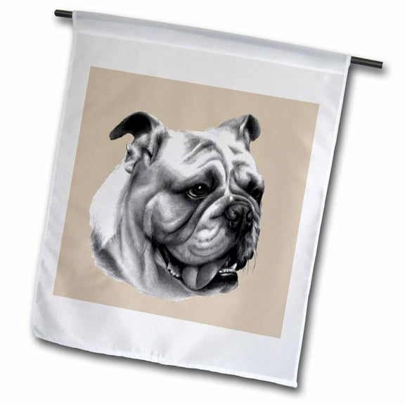 3dRose, Bulldog Portret, 12 x 18 inch Garden Flag