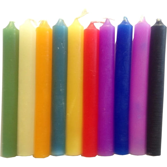 Pine Pentagram Pack of 20 Wicca Magic Ritual Small Mini Spell Chime Candles for Pagan and Witchcraft Altars (Multicolored)