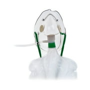 Medline NonRebreather Oxygen Mask Elongated Style Adult One Size Fits Most Adjustable Head Strap with Nose Clip HUD1059 (1 ea)
