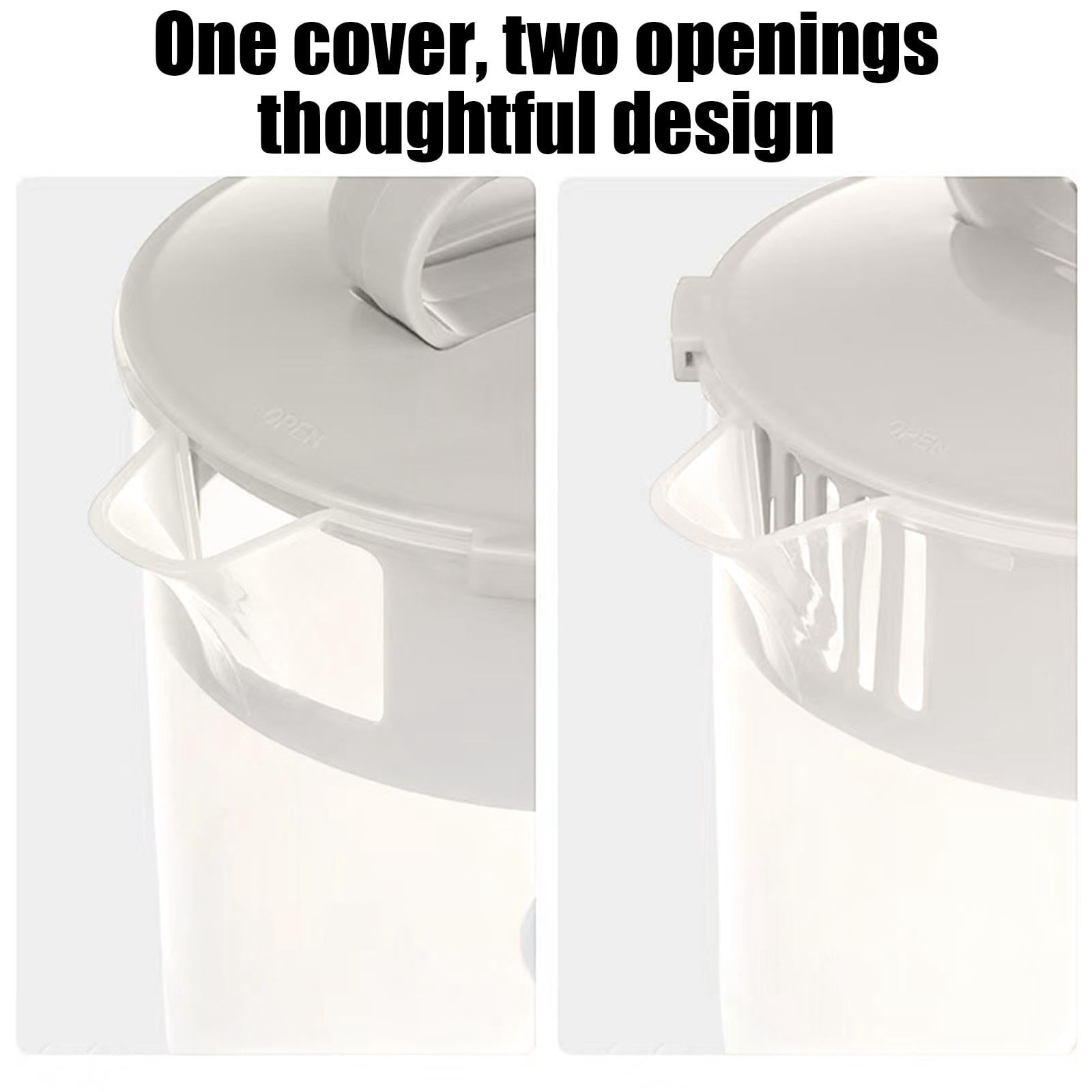 COM1950s Mixing Pitcher With Plunger, Leak-Proof Plastic Drink Pitcher with Lid and Filter, Wide Mouth Juice Container for Iced Tea, Cold Brew, Lemonade, and Infused Water