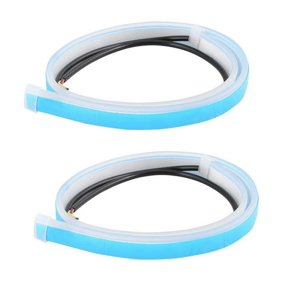 Kenally 2 piezas de tira de luz automática de silicona portátil impermeable a prueba de polvo 60cm Universal 1500lm DC 12V lámpara de día accesorios Bombillas para automóviles Kenally VI017014-00B