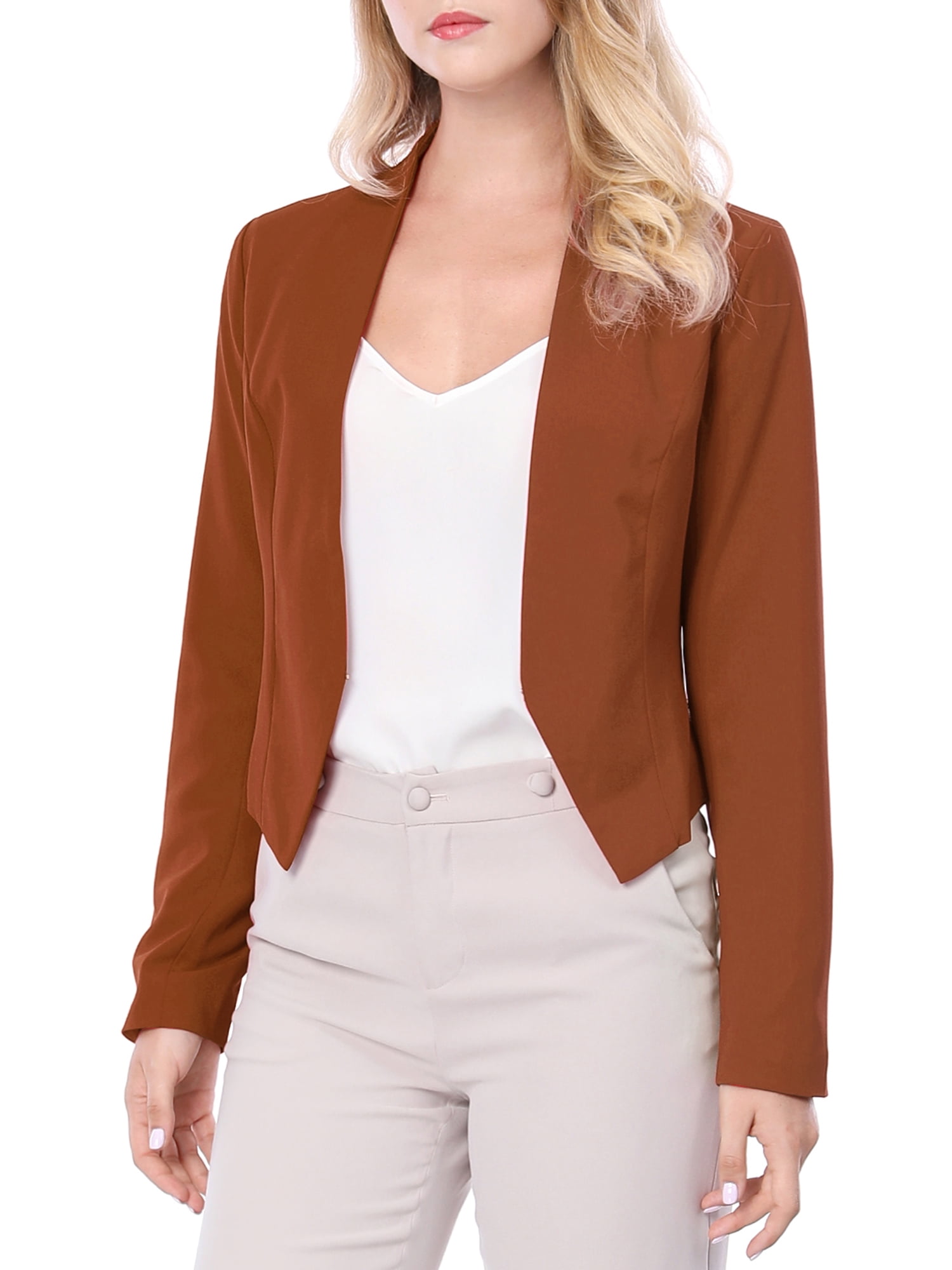 collarless cropped blazer
