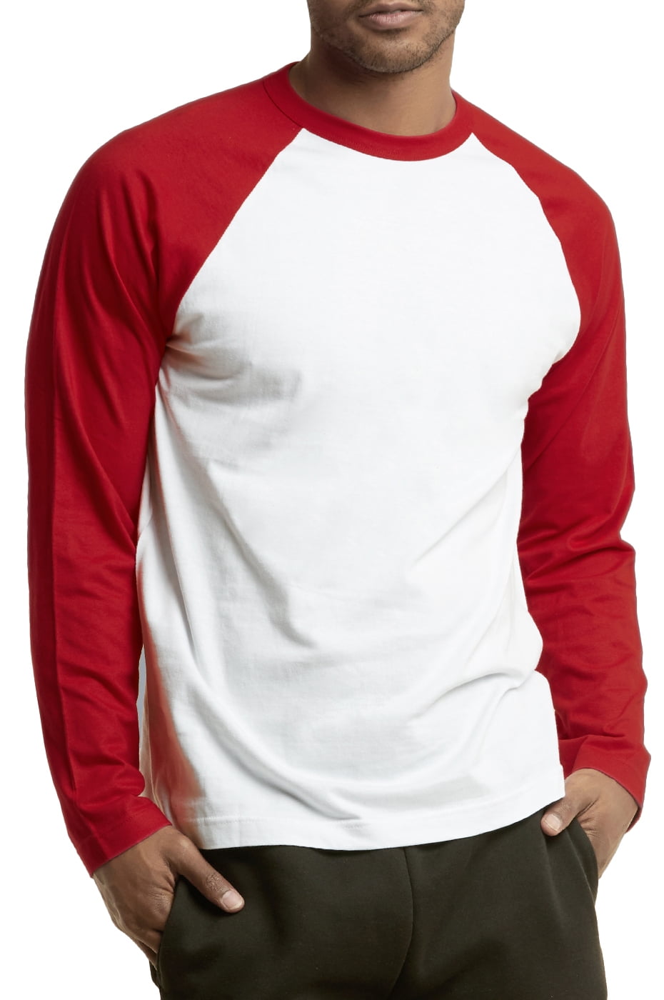 Blended - Men's Long Sleeve Baseball T-Shirt Jersey Raglan Two-Tone