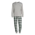 thumbnail image 6 of Jolly Jammies Men's Holiday Green Plaid Matching Family Pajamas Set, 2-Piece, Sizes S-XXL, 6 of 6