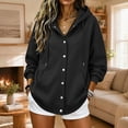 thumbnail image 5 of Otntypg Snap Button Down Hoodies for Women Trendy Fall Long Sleeve Drawstring Hooded Pullover Sweatshirts Loose Lightweight Casual Basic Solid Color Cardigan Hoodie Jacket with Pockets, 5 of 7