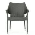 thumbnail image 5 of MAYEERTY Gray PE WICKER STACKING ARMCHAIR 1PC Weather-Resistant Space-Saving for Patio, 5 of 6
