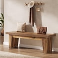 thumbnail image 4 of Tribesigns 55" Wood Entryway Bench, Farmhouse Long Entry Seat for Hallway, Dark Brown, 4 of 7