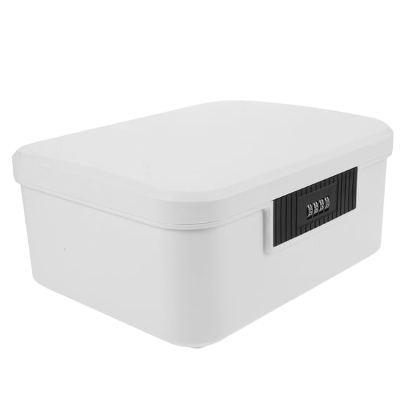 CTIRCHIU Ivory Beach Lock Box with Combination Lock Portable Safe for Secure Storage and Easy Organization