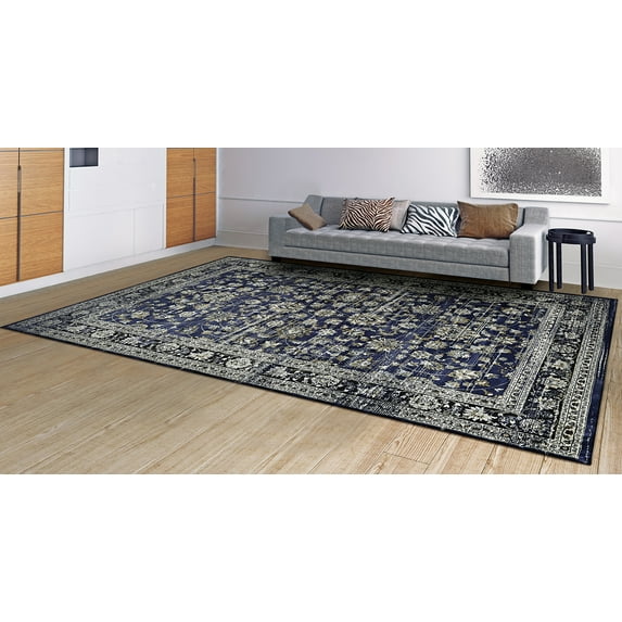 Couristan Zahara Floral Ferahan Rug, Navy/Creme, Multiple Sizes Available