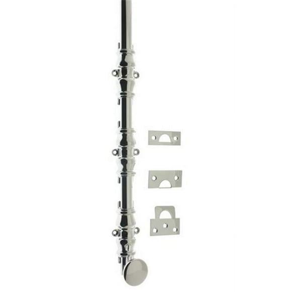Idh by St. Simons 11216-026 Boulon Ornemental en Laiton Massif avec Bouton Rond & Chrome Poli - 18 Po.