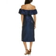 thumbnail image 2 of ML Monique Lhuillier womens  Off-The-Shoulder Midi Dress, 14, Blue, 2 of 3