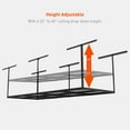 thumbnail image 4 of 96" x 36"x 40" Overhead Garage Storage Rack, 22''-40" Height Adjustable Metal Ceiling Storage Organization System, 600lbs Weight Capacity, Black, 4 of 8