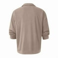 thumbnail image 2 of Mens Knit Shirts Casual Long Sleeve Classic Shirts Button Down Golf Shirts Khaki XL, 2 of 3