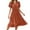 Brown, variant on Summer Plus Size Dresses for Womens 2025 Fashion Popular Casual Dresses Short Sleeved V-Neck Solid Dresses
