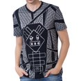 thumbnail image 4 of Hombres Geométrico Perro Camiseta Casual Con Cuello En V Manga Corta Tops De Negro Zulema hombres camiseta moda, 4 of 8