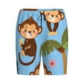 thumbnail image 4 of Naloa Monkeys Swinging from Palms Men's Short Pajama Pants, Lounge Comfort Shorts with Elasticized Waistband and Side Pockets - 3X-Large, 4 of 9