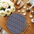 thumbnail image 2 of Round Placemats Geometric Floral 15 inch Set of 6 Table Mats for Dining Table Abstract Vintage Blue Heat Resistant Non-Slip Kitchen & Home Decorative Place Mat Set, 2 of 8