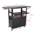 thumbnail image 3 of Ourlova Chariot AV Roulant avec Armoire Verrouillable Support pour Ordinateur Portable et Abattants Hauteur Réglable Chariot Utilitaire Mobile Poste de Travail avec Espace de Rangement Supplémentaire Barre d'Alimentation, 3 of 7