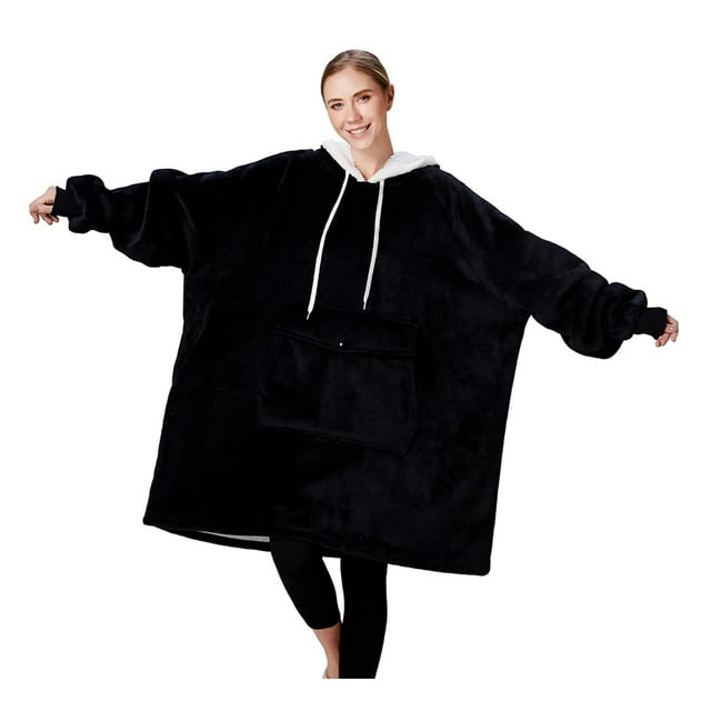 Sudadera con capucha portátil para mujeres adultas, color negro carbón