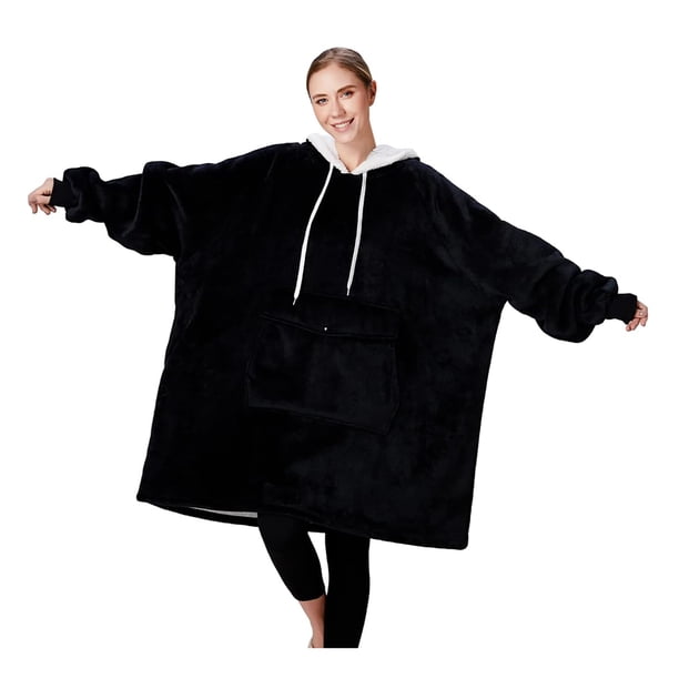 Sudadera con capucha portátil para mujeres adultas, color negro carbón