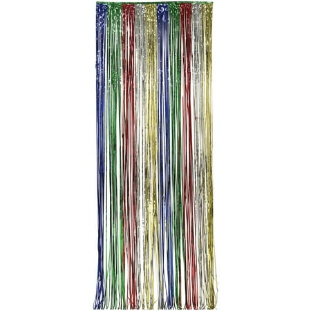 Multicolor Foil Fringe Door Curtain Hanging Decoration 8' x 3' by Way to Celebrate