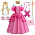 thumbnail image 2 of Vestido de princesa melocotón para niña, ropa de actuación de escenario para niños, Carnaval, fiesta de cumpleaños, Festival de revelación, disfraz de Cosplay, 2 of 4