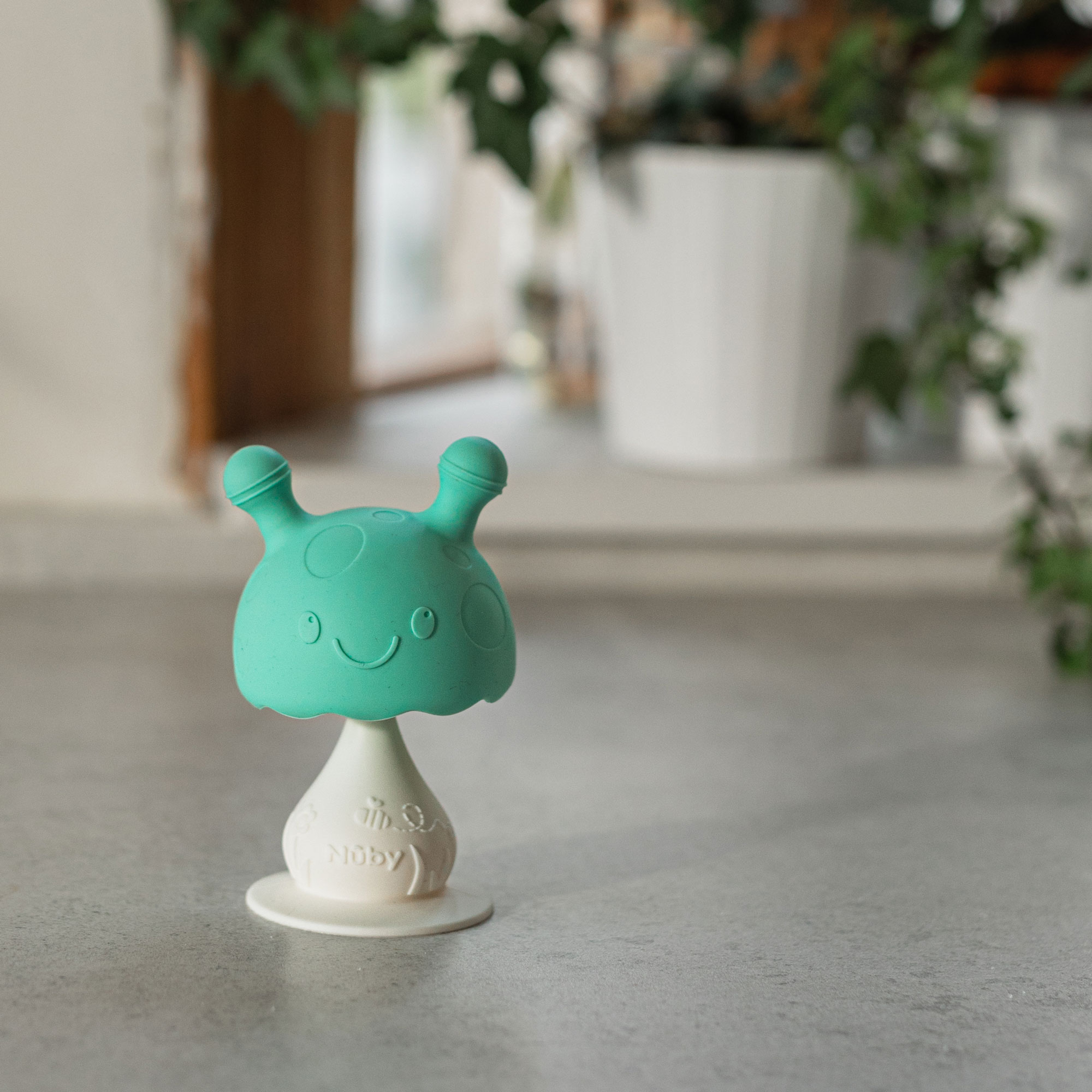 Nuby Silicone Mushroom Bobblehead Teether with Suction Base photo 3
