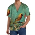 thumbnail image 1 of Fotbe Retro Birds Camisa Estampada de Manga Corta para Hombre, Casual de Verano, Estilo Playero, Sin Arrugas-Large, 1 of 5