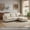 Beige(93" L shaped), variant on Howcool Cloud Couch Modular Sectional Sofa 3 Seat 113" L Shaped Convertible Couch Chenille Thick Cushion with Ottoman, Removable & Washable Cover for Living Room, Grey