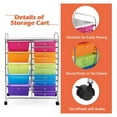 thumbnail image 4 of 15-Drawer Rolling Storage Cart, Multipurpose Utility Cart with Wheels - Home Office Organizer, School Supplies, Scrapbooking, Multicolor, 4 of 8