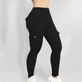 thumbnail image 4 of Women's Yoga Wide Waistband Pants - Elastic High Waist, Multiple Pockets, Nylon-Spandex Blend, Active Bottoms for Sports/Casual, 4 of 6