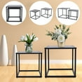 thumbnail image 2 of Loyalheartdy Set of 2 Square Tray End Table Black Steel Side Table Anti-Rust Small Coffee Table for Bedroom, Dining Room, 2 of 9