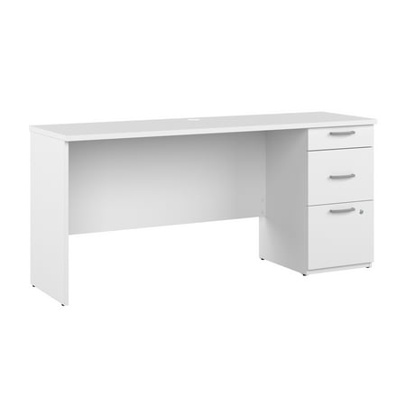 UPC: 0063753068079 | Bestar Logan 65W Computer Desk with Drawers in silver maple