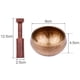 thumbnail image 4 of Conjunto de cuencos tibetanos ammoon con cuenco de sonido de metal hecho a mano de 8 cm/3 pulgadas, cojín suave y mazo de madera para meditación, sanación de chakras, yoga y relajación., 4 of 6
