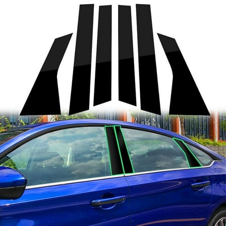 6pcs Glossy Black Pillar Post Window Door Trim Cover For Honda Accord 2018-2021