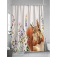 thumbnail image 5 of Fsddascl Fall Squirrel Shower Curtain Set - Small 36" x 72" Washable Bathtub Curtain with 12 Hooks, Botanical Watercolor Flower Leaf Plant Waterproof Fabric Stall Shower Curtains for Bathroom/Bathtub, 5 of 6