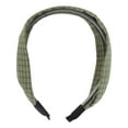 thumbnail image 3 of Unique Bargains 1 Pc Headband Fresh Plaid Wide Hair Accessories Deep Green, 3 of 5