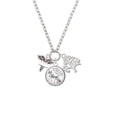 thumbnail image 2 of Delight Jewelry Silvertone Engraveable Caduceus - Let Things Go Fall Zoey Charm Necklace, 28", 2 of 4