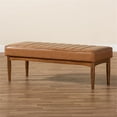 thumbnail image 6 of Bowery Hill Tan and Brown Finished Wood Dining Bench, 6 of 7