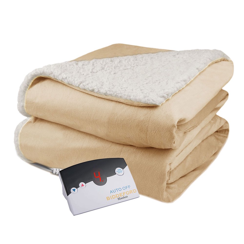 Pure Warmth Micro Mink and Sherpa Electric Heated Blanket