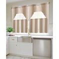 thumbnail image 4 of Khaki Ombre Kitchen Curtain and Valance Set 3 Pieces,Rod Pocket Short Tier Curtains 24 Inch Length,Modern Abstract Art Farmhouse Gradient Swag Topper Small Window Treatment for Cafe Bathroom Bedroom, 4 of 6