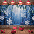thumbnail image 6 of Frosty Design Snowflake Banner Winter Winter Display Christmas Decorative Icy Pattern Snowy Backdrop for Winter Party Christmas Decoration Indoor Hanging, 6 of 9