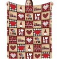 thumbnail image 2 of Valentines Day Throw Blanket Valentine''s Day Love Heart Gnome Truck Red Black Buffalo Check Plaid Blankets Lightweight Cozy Flannel Blanket for Bedroom Couch Sofa Bed Home Decorations 40x50 Inch, 2 of 5