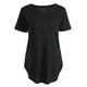 thumbnail image 5 of Camiseta de mujer, cuello en V, manga corta, larga, casual, para fiesta, tops Eccomum Negro L, 5 of 7