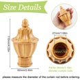 thumbnail image 2 of Curtain Finials, 6Pcs Yellow Wood Pattern Plastic Drapery Rail Pole Head Cap Decorative Window Curtain Rod Pole Finials Ends, Fits Dia. 28mm/1.1in Rods (Trophy Shape), 2 of 5