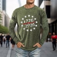 thumbnail image 4 of CUSTG Men T-Shirts Casual Sporty Patriotic Long Sleeve T Shirt Athletic Fit Crew Neck Tops Daily Workout Activities Celebrate America's 250th Anniversary Breathable 1776-2026 4th Of July Tee, 4 of 5