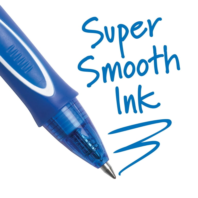 BIC Gel-ocity Retractable Quick Dry Gel Pens, Medium Point (0.7mm), Blue,  12-Count 