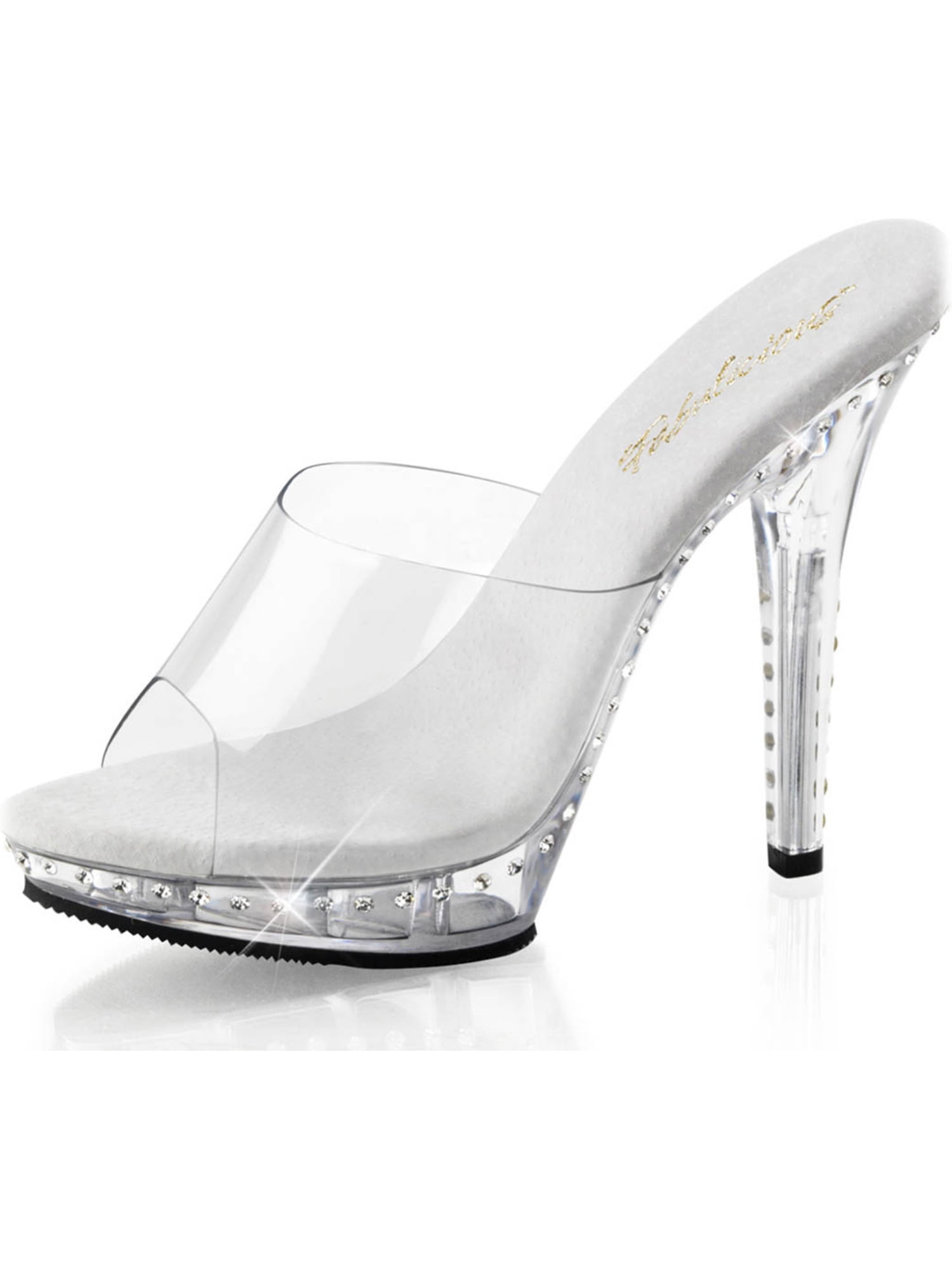 clear sandals with rhinestones